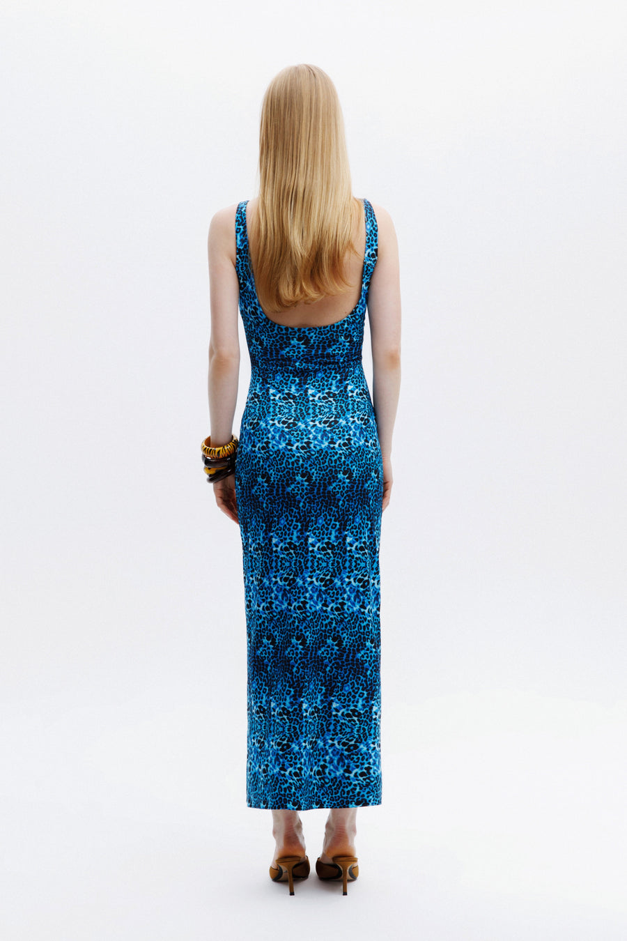 ALORA DRESS / BLUE LEOPARD PATTERN