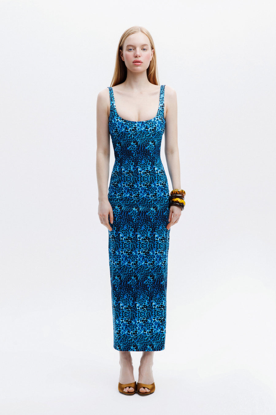 ALORA DRESS / BLUE LEOPARD PATTERN