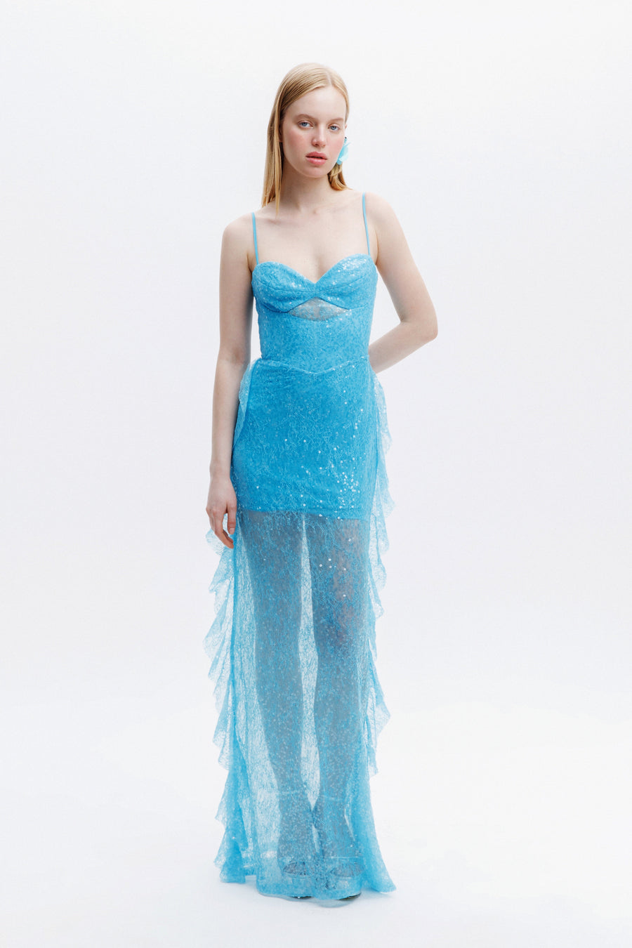 MARYANNE DRESS / TURQUOISE SEQUINE