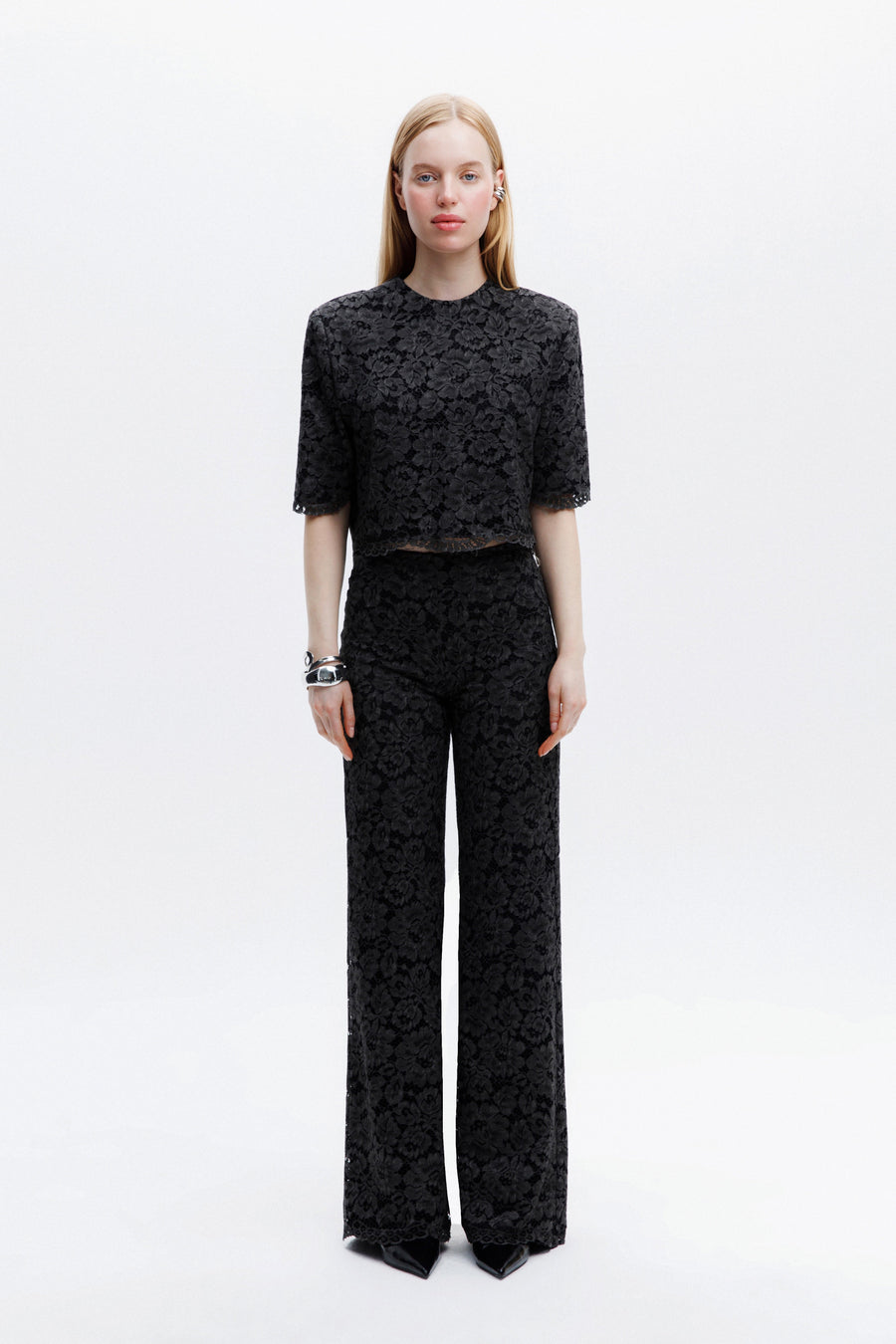RIONA LACE BLOUSE / DARK GRAY