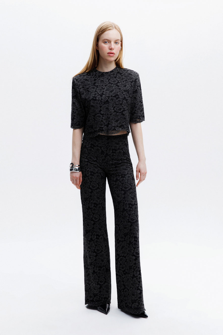 RIONA LACE BLOUSE / DARK GRAY