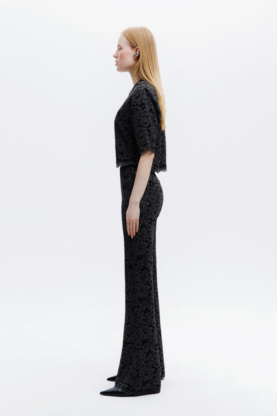 RIONA LACE BLOUSE / DARK GRAY