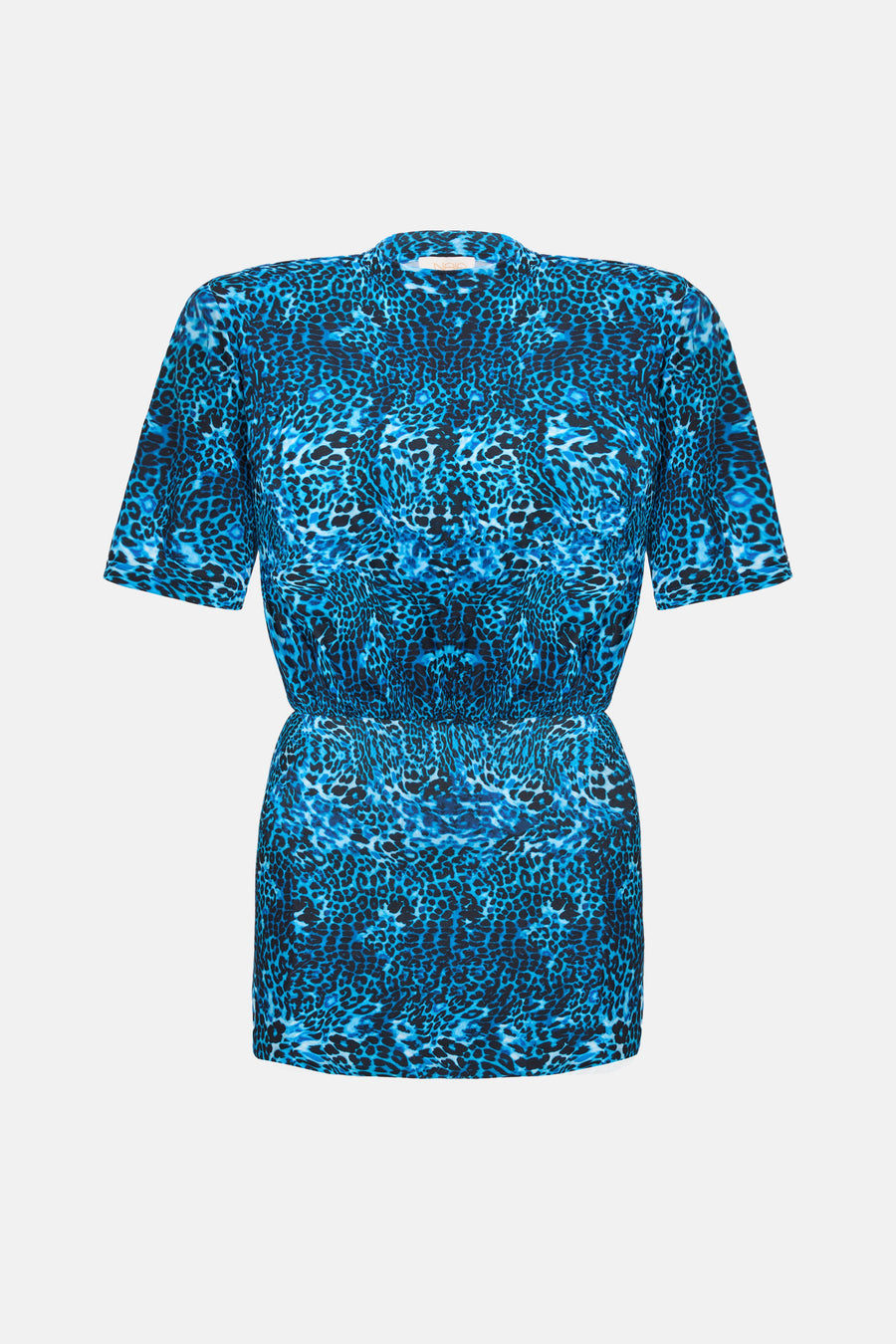 MIU T-SHIRT DRESS / BLUE LEOPARD PATTERN