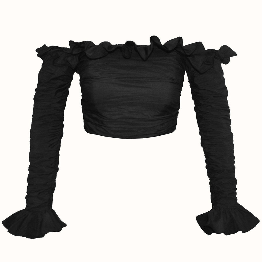 Mira Crop Bluz / Siyah - NAIA ISTANBUL Shop Online